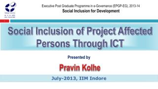 Executive Post Graduate Programme in e-Governance (EPGP-EG), 2013-14
