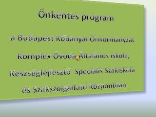 Önkéntes program a Budapest Kőbányai Önkormányzat Komplex Óvoda,Általános iskola,