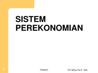 SISTEM PEREKONOMIAN