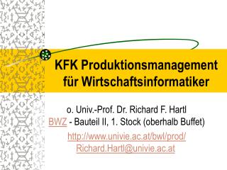 KFK Produktionsmanagement für Wirtschaftsinformatiker