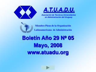 Boletín Año 29 Nº 05 Mayo, 2008 atuadu