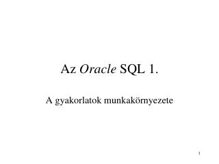 Az Oracle SQL 1.