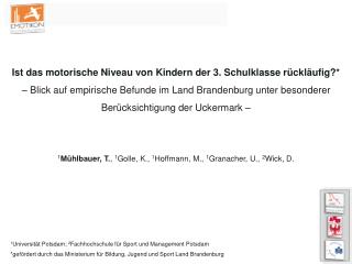 Veränderung motorischer Leistungen von Kindern – Aktueller Stand