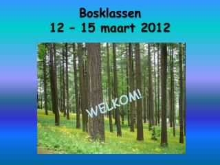 Bosklassen 12 – 15 maart 2012