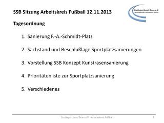 SSB Sitzung Arbeitskreis Fußball 12.11.2013