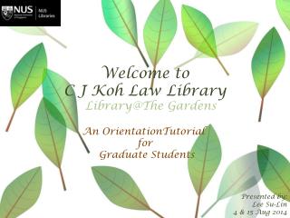 Welcome to C J Koh Law Library