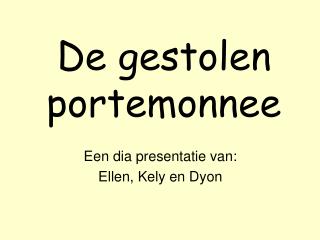 De gestolen portemonnee