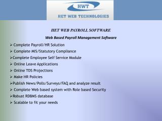 Web Based Payroll Management Software