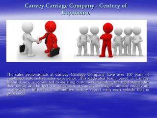 Canvey Carriage Company - Century of Experience