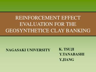 REINFORCEMENT EFFECT EVALUATION FOR THE GEOSYNTHETICE CLAY BANKING