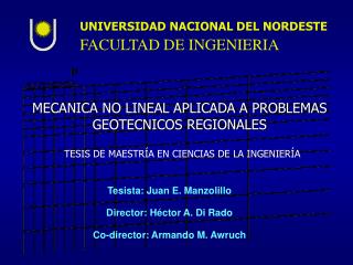 MECANICA NO LINEAL APLICADA A PROBLEMAS GEOTECNICOS REGIONALES