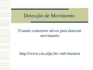 Detecção de Movimento