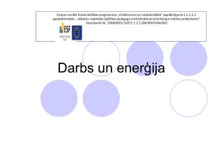 Darbs un enerģija