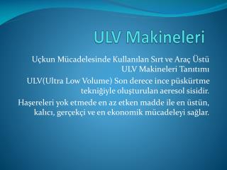 ULV Makineleri