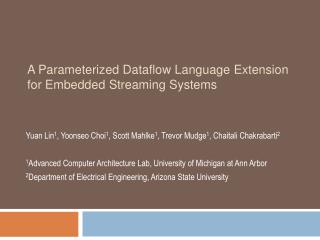 A Parameterized Dataflow Language Extension for Embedded Streaming Systems