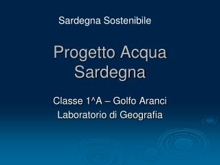 Progetto Acqua Sardegna