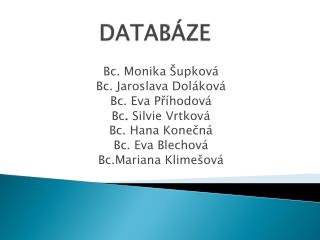 DATABÁZE