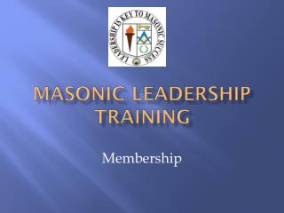 Masonic Leadership Training