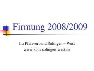 Firmung 2008/2009