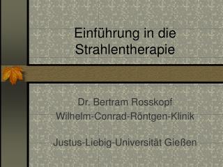 Einführung in die Strahlentherapie