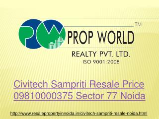 Civitech Sampriti Resale Price 09810000375 Sector 77 Noida