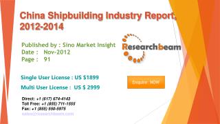 China Shipbuilding Market Size, Share, forecast 2012-2014