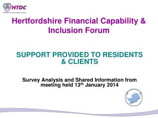 Hertfordshire Financial Capability &amp; Inclusion Forum