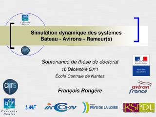 Simulation dynamique des systèmes Bateau - Avirons - Rameur(s)