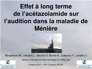 Effet à long terme de l’acétazolamide sur l’audition dans la maladie de Ménière