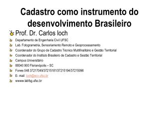 Cadastro como instrumento do desenvolvimento Brasileiro