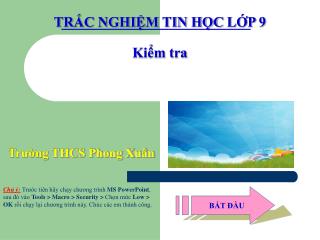 TRẮC NGHIỆM TIN HỌC LỚP 9 Kiểm tra