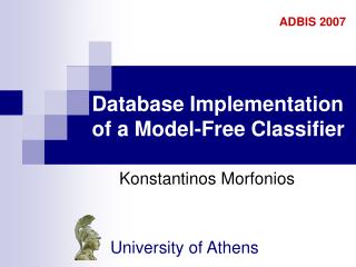 Database Implementation of a Model-Free Classifier