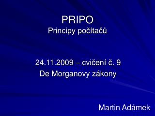 PRIPO Principy počítačů