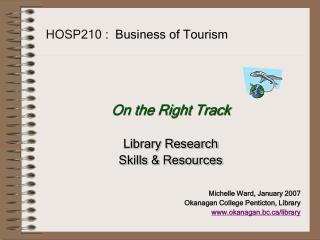 HOSP210 : Business of Tourism