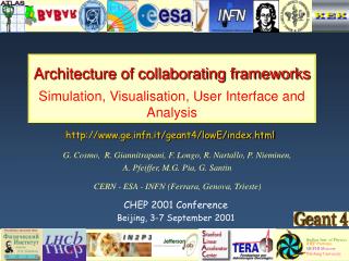 Architecture of collaborating frameworks Simulation, Visualisation, User Interface and Analysis