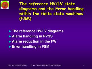 The reference HV/LV state diagrams and the Error handling within the finite state machines (FSM)