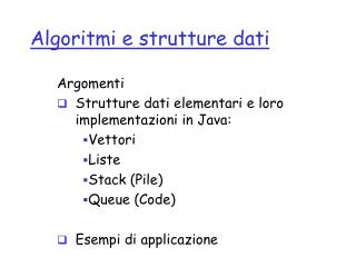 Algoritmi e strutture dati