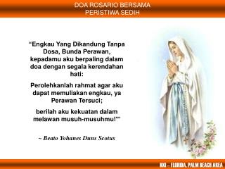 DOA ROSARIO BERSAMA PERISTIWA SEDIH