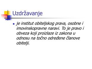 Uzdržavanje