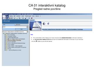 CA 01 interaktivni katalog Pregled radne površine