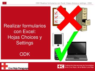 Realizar formularios con Excel: Hojas Choices y Settings ODK