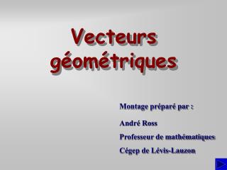 Vecteurs géométriques