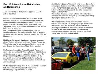 Das 15. Internationale Matratreffen am Nürburgring