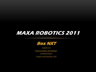 MAXA Robotics 2011