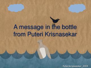 A message in the bottle from Puteri Krisnasekar