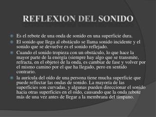 REFLEXION DEL SONIDO