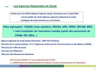 Les Agences Régionales de Santé