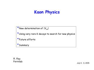 Kaon Physics