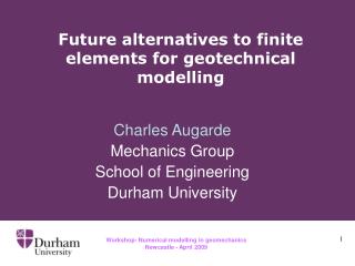 Future alternatives to finite elements for geotechnical modelling