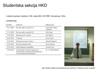 Studentska sekcija HKD